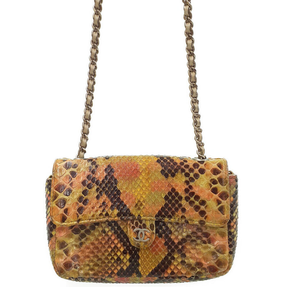 CHANEL Python Chain Shoulder Bag